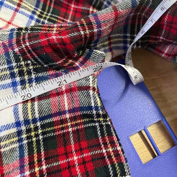 Lauren Ralph Lauren sleep shirt pajama top white red green plaid women's large - Picture 12 of 16